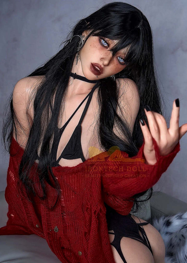 F6146-161cm(5ft3)-29kg A Cup Sex Dolls Flat Chested with Silicone Head - Irontech Doll