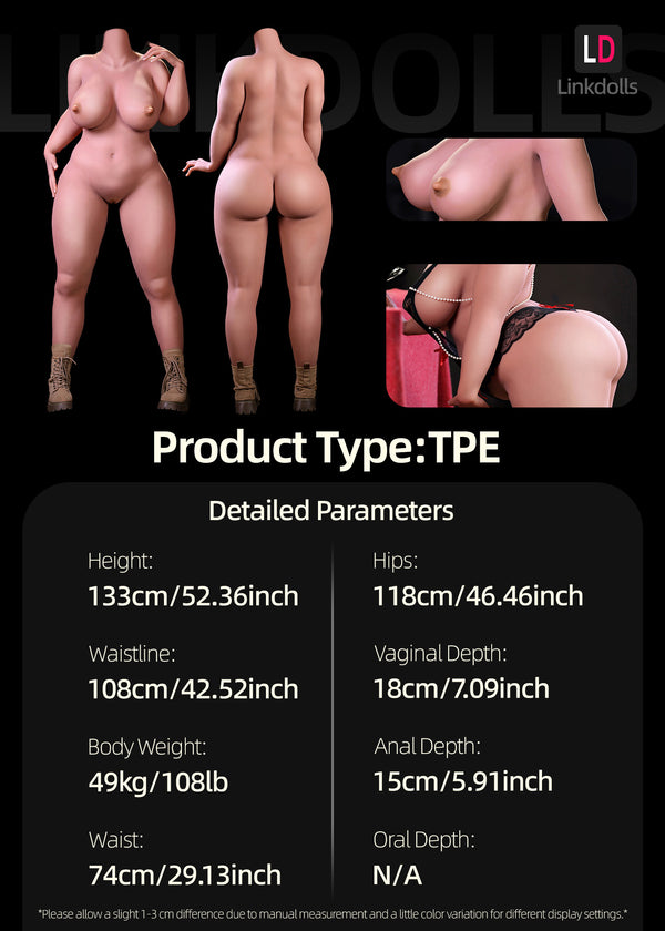 F4884-150cm(4ft9)-42kg J Cup Fat Ass TPE SSBBW Brown Sex Doll Body【Weight Loss】|Doll Castle