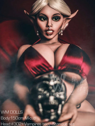 F312-Gothic 150cm/4ft9 Real TPE Curvy Elf Devil Alien Sex Doll M Cup