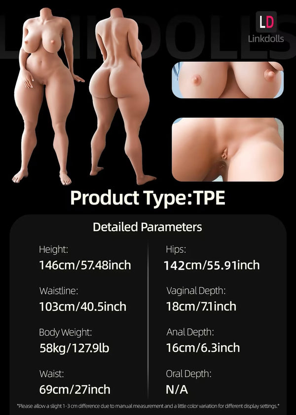 F4886- 163cm(5.3ft) 58kg G Cup Great Doggy Style Huge Butt TPE Sex Doll Body【Weight Loss】丨SY Doll