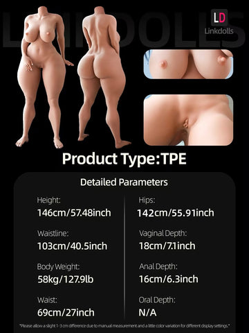 F4886- 163cm(5.3ft) 58kg G Cup Great Doggy Style Huge Butt TPE Sex Doll Body【Weight Loss】丨SY Doll