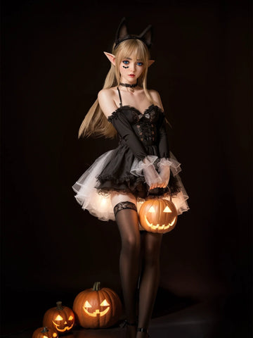 F5966-150cm/4ft9 29kg A Cup Flat Chested Sex Doll Movable Jew ELF Alien - SY Doll