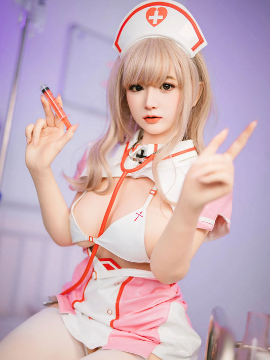 F4804-155Mcm(5.1ft)-38kg 2.2cf E Cup Silicone Japanese Nurse Uniform Sex Doll – Medical Attire Love Doll｜Bezlya Doll