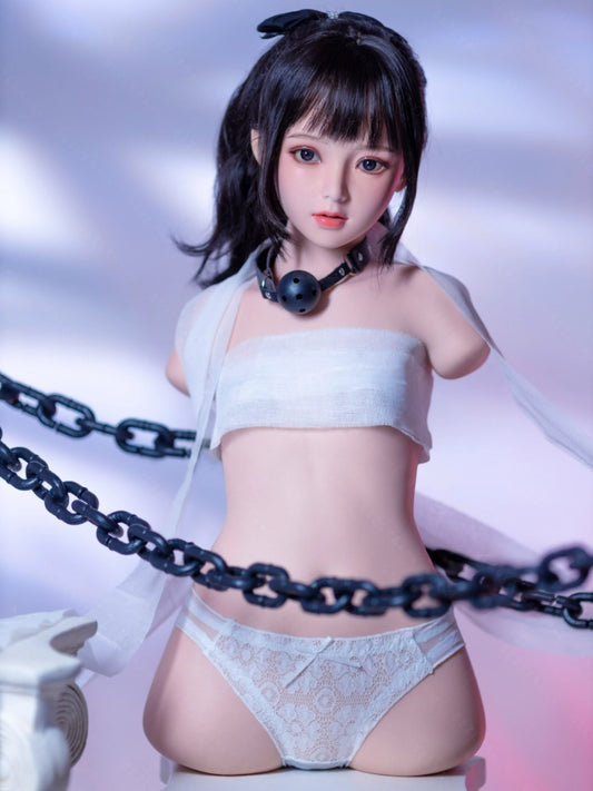 T941-40.5lb/77cm 2.1  AA Cup Flat Chest Mini Japanese Silicone Torso Sex Doll With Head– Portable, Discreet, and Affordable｜Bezlya Doll