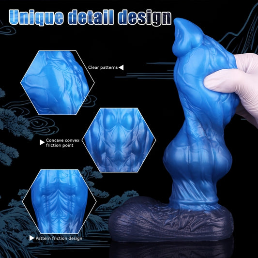D401(1.4 LBS丨8.46'') Fantasy Double Layer Dog Dildo Silicone Knot Dildo