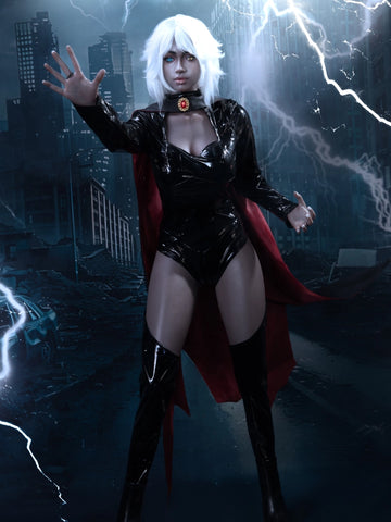 F8691 -158cm/5ft2-28kg D Cup Storm Goddess Silicone Adult Full Size Black Female Sex Doll | Top Fire Doll