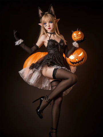 F5966-150cm/4ft9 29kg A Cup Flat Chested Sex Doll Movable Jew ELF Alien - SY Doll