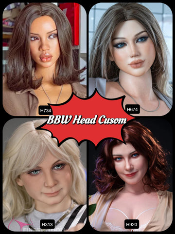 Head For BBW Sex Doll (Can choose a head to match a BBW body)