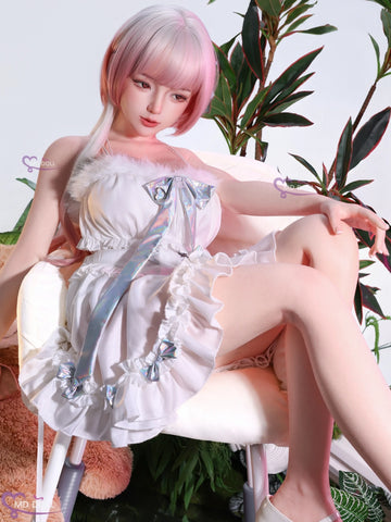 F6320-151cm/5ft-25kg Asian Silicone Mini Sex Doll with Realistic Skin Texture | MD Doll