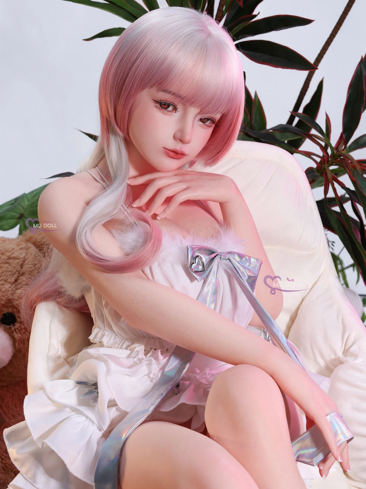 F6320-151cm/5ft-25kg Asian Silicone Mini Sex Doll with Realistic Skin Texture | MD Doll