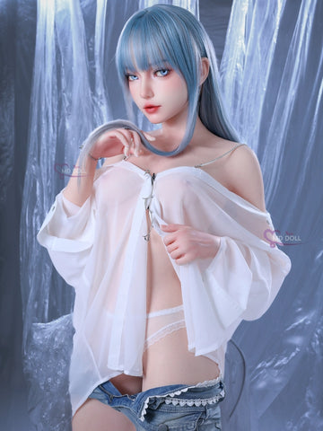 F725-159cm/5ft22-27kg A Cup Small Breasts Silicone Sex Doll with Realistic Skin Texture | MD Doll