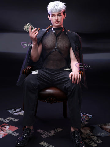 F738-180cm/5ft9-42kg Silicone Male Sex Doll with 14cm & 17cm Detachable Vibrating Penis | MD Doll