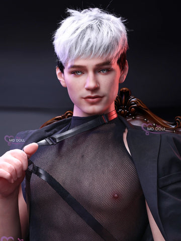 F738-180cm/5ft9-42kg Silicone Male Sex Doll with 14cm & 17cm Detachable Vibrating Penis | MD Doll