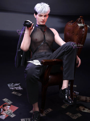 F738-180cm/5ft9-42kg Silicone Male Sex Doll with 14cm & 17cm Detachable Vibrating Penis | MD Doll