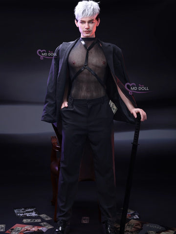 F738-180cm/5ft9-42kg Silicone Male Sex Doll with 14cm & 17cm Detachable Vibrating Penis | MD Doll