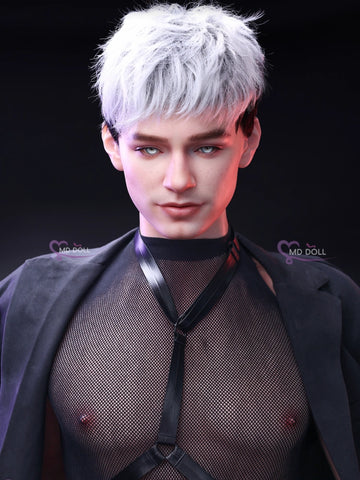 F738-180cm/5ft9-42kg Silicone Male Sex Doll with 14cm & 17cm Detachable Vibrating Penis | MD Doll