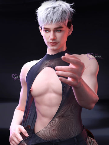 F738-180cm/5ft9-42kg Silicone Male Sex Doll with 14cm & 17cm Detachable Vibrating Penis | MD Doll