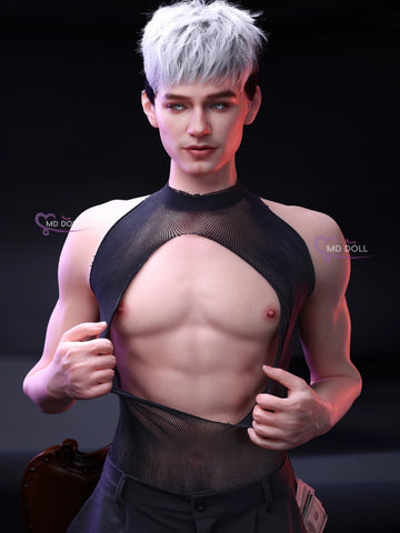 F738-180cm/5ft9-42kg Silicone Male Sex Doll with 14cm & 17cm Detachable Vibrating Penis | MD Doll