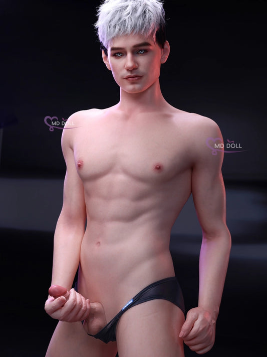 F738-180cm/5ft9-42kg Silicone Male Sex Doll with 14cm & 17cm Detachable Vibrating Penis | MD Doll