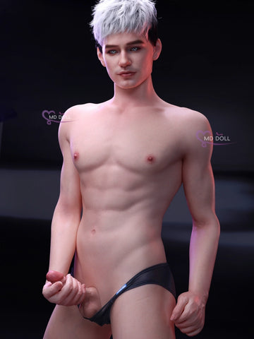 F738-180cm/5ft9-42kg Silicone Male Sex Doll with 14cm & 17cm Detachable Vibrating Penis | MD Doll