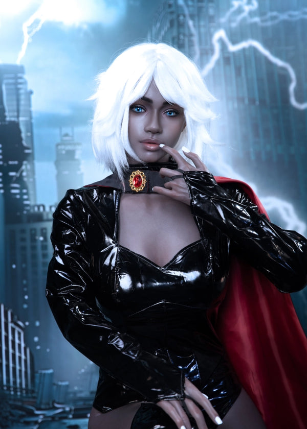 F8691 -158cm/5ft2-28kg D Cup Storm Goddess Silicone Adult Full Size Black Female Sex Doll | Top Fire Doll