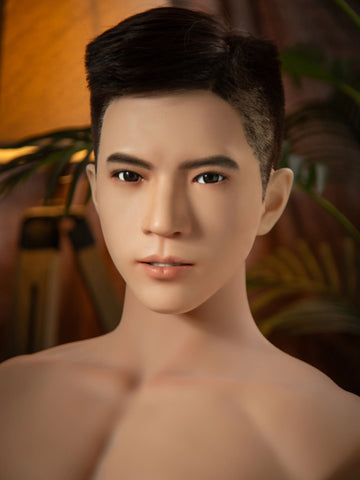 T793-42lb Silicone Male Sex Doll Torso with ROS Head & 7" Electric Dildo | qita doll