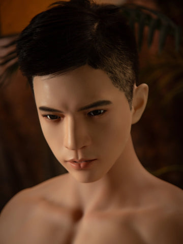 T793-42lb Silicone Male Sex Doll Torso with ROS Head & 7" Electric Dildo | qita doll