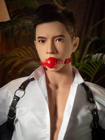 T793-42lb Silicone Male Sex Doll Torso with ROS Head & 7" Electric Dildo | qita doll