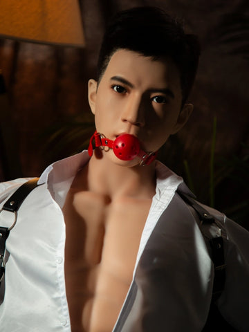 T793-42lb Silicone Male Sex Doll Torso with ROS Head & 7" Electric Dildo | qita doll