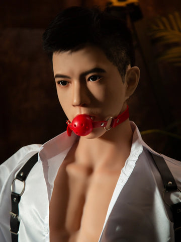 T793-42lb Silicone Male Sex Doll Torso with ROS Head & 7" Electric Dildo | qita doll