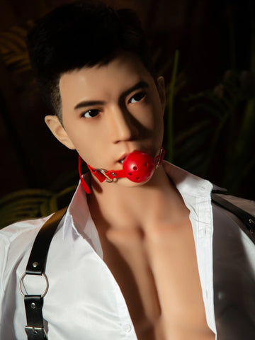 T793-42lb Silicone Male Sex Doll Torso with ROS Head & 7" Electric Dildo | qita doll