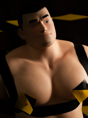 T795-38lb 57cm Chunky Male Sex Doll Torso with Thick Muscle Bear Physique & Fixed 18cm Penis | QITA