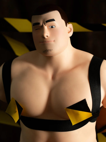 T795-38lb 57cm Chunky Male Sex Doll Torso with Thick Muscle Bear Physique & Fixed 18cm Penis | QITA