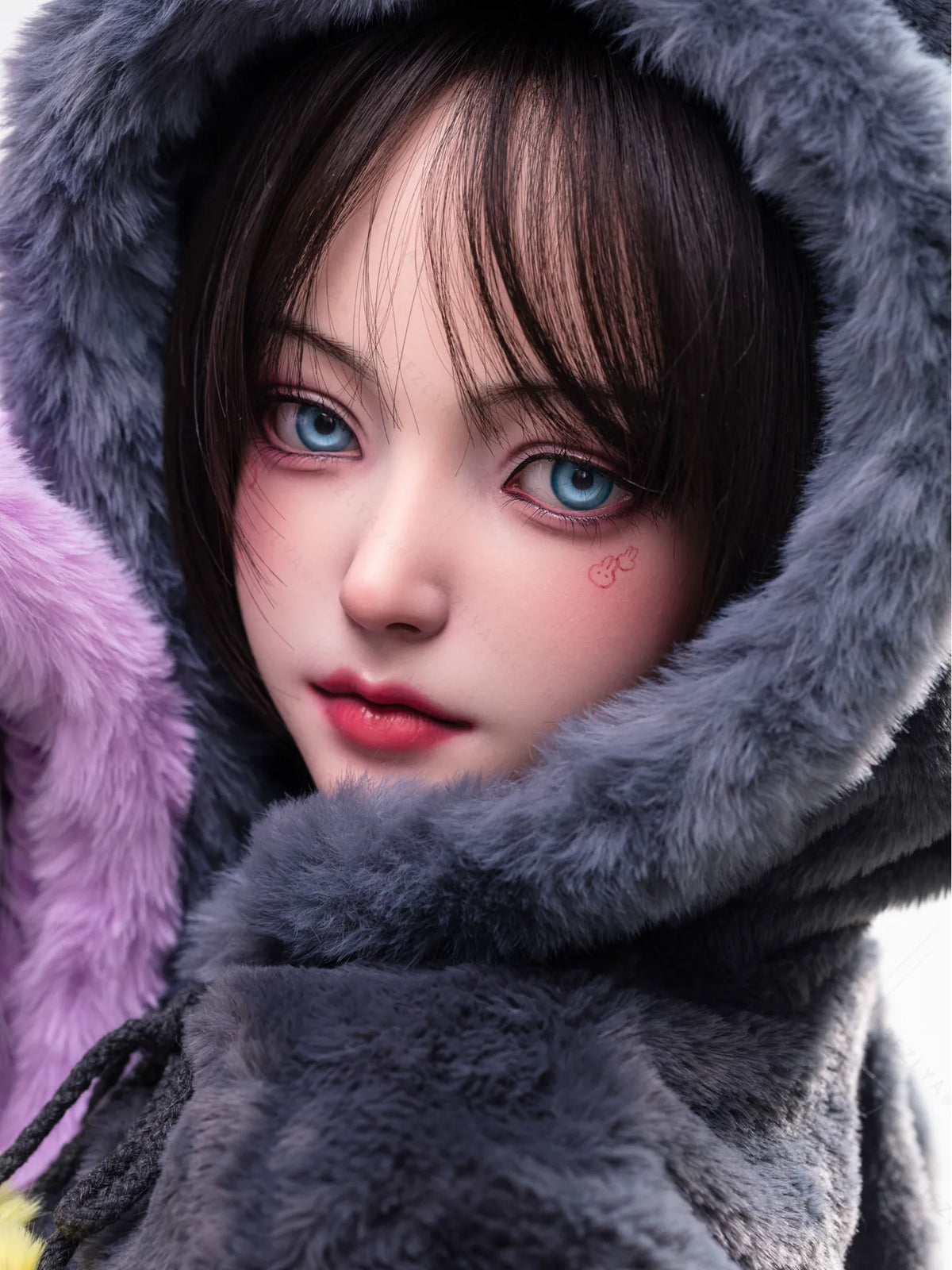 F5935-155Mcm(5.1ft)-38kg 2.2cf E Cup Sex Doll with Black and Yellow Plush Ears – Realistic Silicone Anime Bunny Girl for Adults｜AITIA Doll