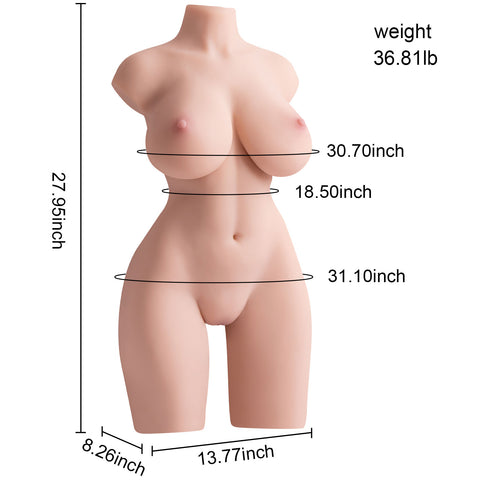 T706 (36.8lb) LifeSize Vibrating & Sucking real robot Sex Doll Torso ｜Luxury Sexiest Stripper Plump Hot Sex Toy for Man