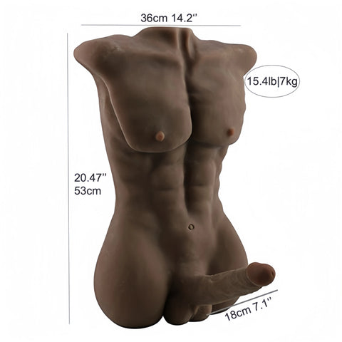 T528(15.4lb/53cm) Black Big Coke Male Sex Dolls Torso For Women