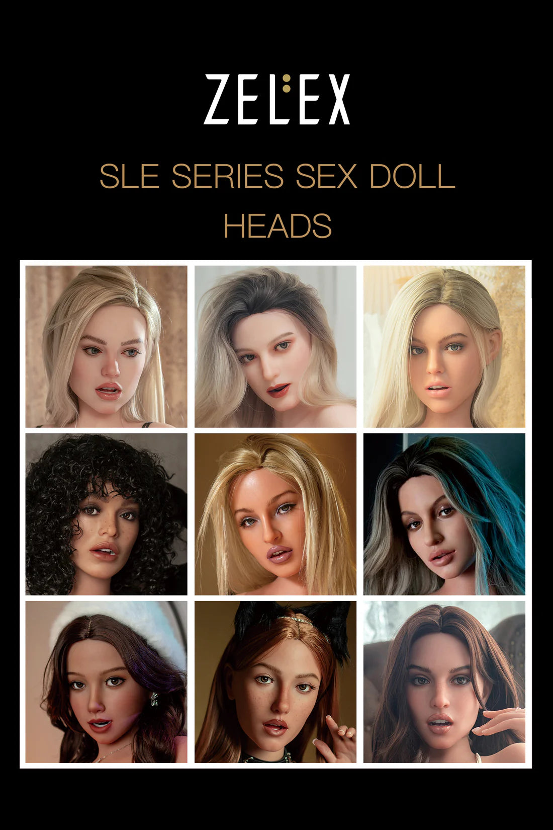 T811-ZELEX SLE Series Silicone Sex Doll Heads -Single Head(No Body)| Zelex Doll