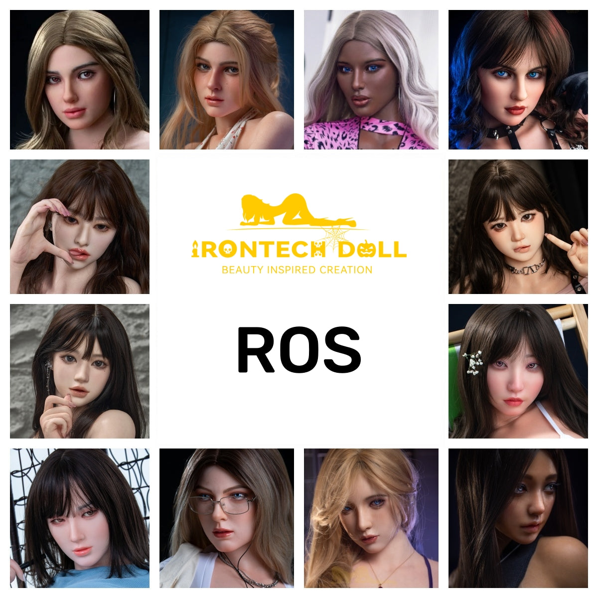 H02-Irontech Doll ROS Customizable Silicone Sex Doll Head