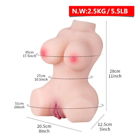 T544 （5.5lb）Cheap Mini size torso doll|fake pussy sex toy