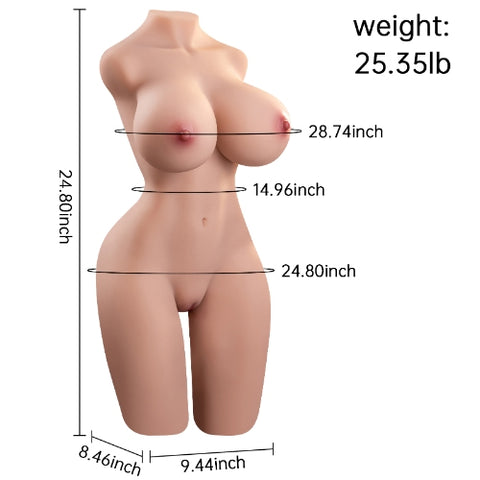 T710 (25.35lb) Middle Size E Cup Sex Doll Torso ｜Luxury Sexiest Stripper Plump Hot Sex Toy for Man