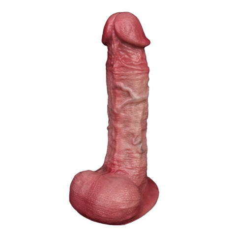 D416(0.8 LBS丨7.2'') Realistic Silicone Dildo with Veined Texture and Suction Cup Base