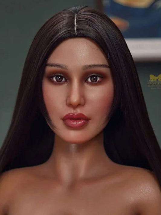 H804 Sex Doll Head-Silicone- deep skin tone 【Irontech Doll Head】