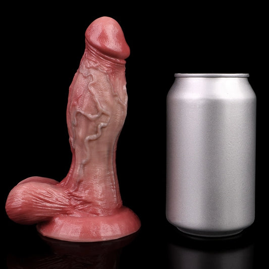 D415(0.5 LBS丨6.1'') Realistic Silicone Dildo with Veined Texture and Suction Cup Base
