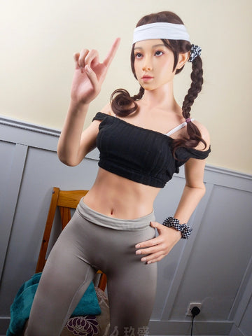 F2373—168cm/5ft5 36.2kg C Cup Kira Sport Gril Black Hair Silicone Sex Doll|Jiusheng Doll