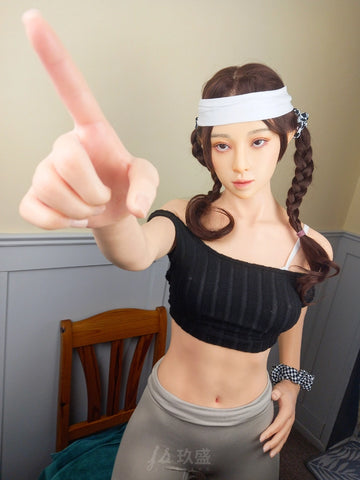 F2373—168cm/5ft5 36.2kg C Cup Kira Sport Gril Black Hair Silicone Sex Doll|Jiusheng Doll