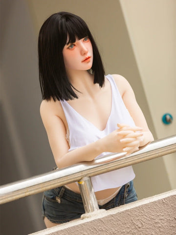 F143-Fumi Black Short Hair 162cm/5ft4 Japanese Silicone Sex Doll