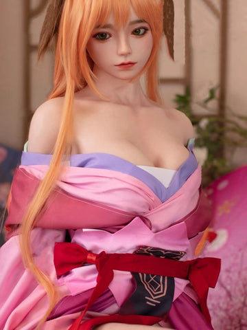 F5104-150cm/4ft9 D Cup Yui Asian Orange Hair Sexy Silicone Sex Doll｜JX Doll