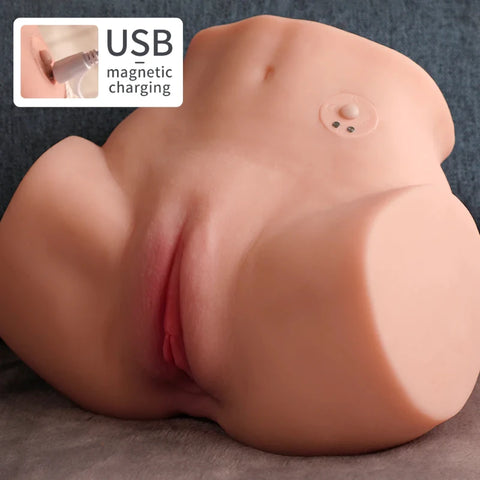 P671-Vibrating Vibration Realsitic ASS & Pussy Sex Toy|Mini Size Ass Sex Torso