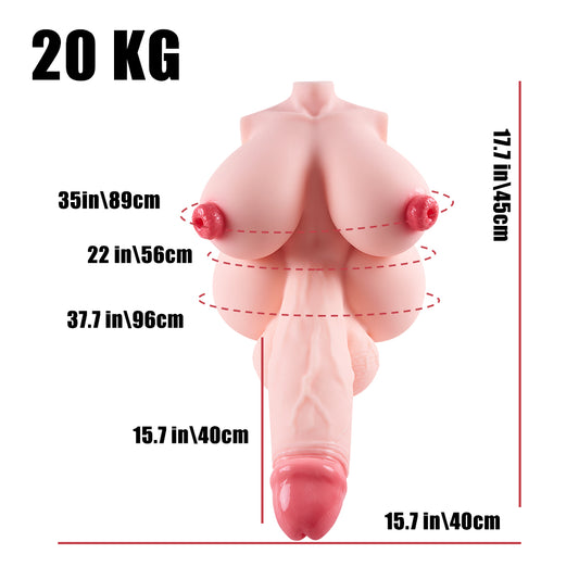 P76-44LB 15.7inch Dildo Hentai Shemale Futa Male Huge Cock Trans Torso | MRL