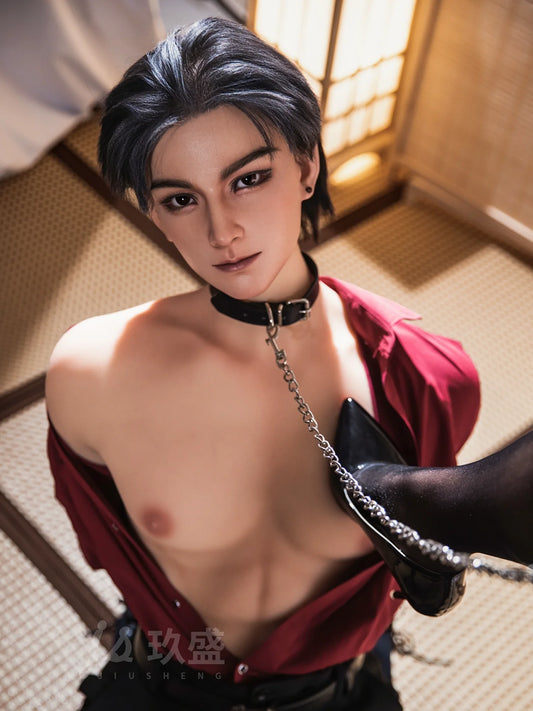 F5689—185cm/6ft1-45kg Gavin Premium Silicone Head Femboy sex with real male doll for Roleplay - Jiusheng Doll
